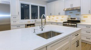 A white, new looking countertop